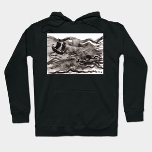 Wild Ocean with Sailing Ship and Octopus Hoodie